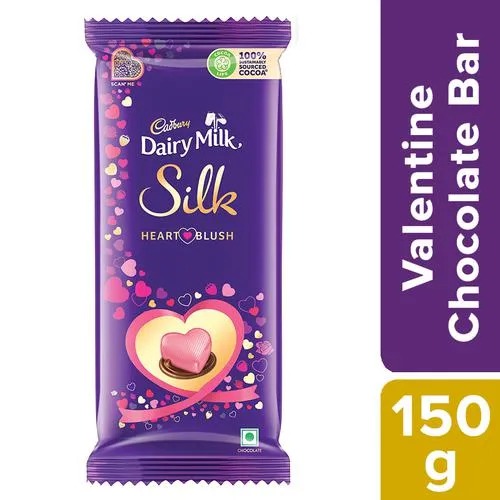 Cadbury Dairy Milk Silk Valentine Heart Blush Chocolate Bar, 150 g