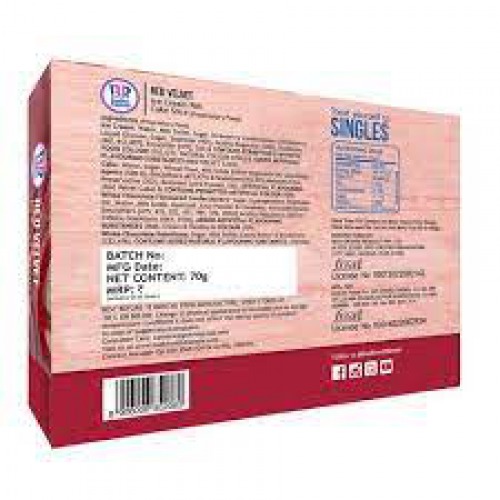 Baskin Robbins Ice Cream Roll Cake Slice - Red Velvet, 70 g
