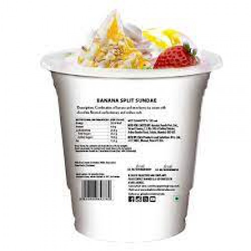 Baskin Robbins Sundae Ice Cream - Banana Split, Has Rich & Creamy Texture, 125 ml