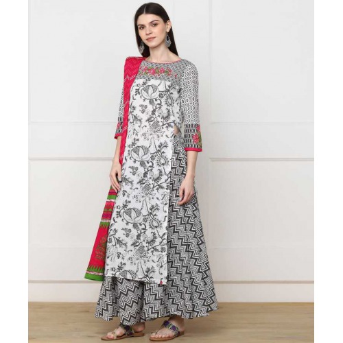 Printed Kurta, Sharara & Dupatta Set