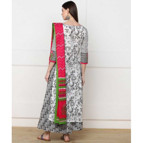 Printed Kurta, Sharara & Dupatta Set